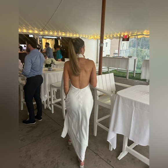 Misha x REVOLVE Evianna Satin Gown in Ivory - Picture 4 of 4